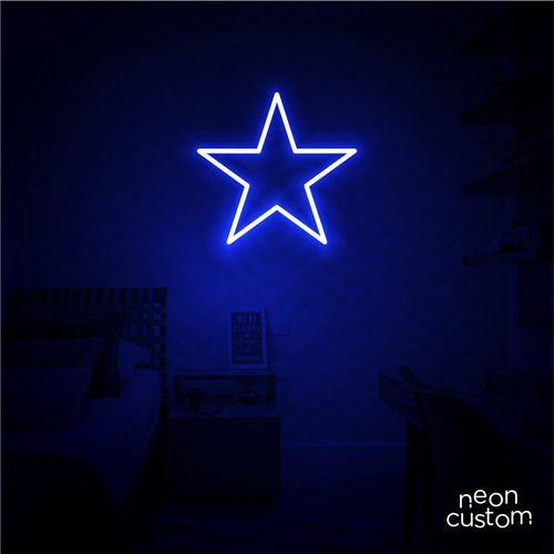 Imagem de luminaria letreiro Neon Led Estrela 100x100 luminoso decoração p/ selfie