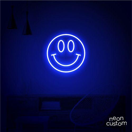 Imagem de luminaria letreiro Neon Led Smile 80x80 luminoso decoração p/ selfie