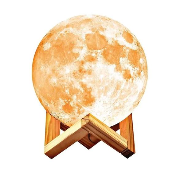 Imagem de Luminaria Lua Cheia 12cm 3d Decoração Para Quarto/sala