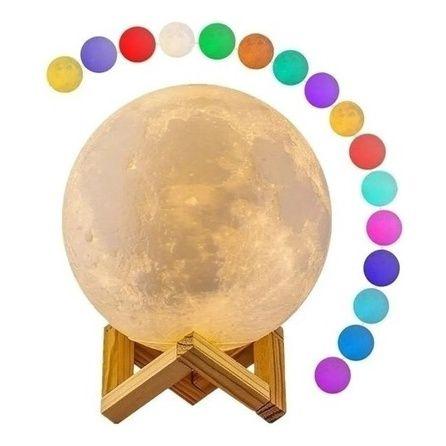Imagem de Luminária Lua Cheia 3d Abajur Led 8 Cores
