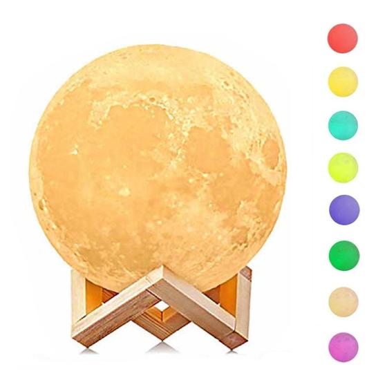 Luminária Lua Cheia 3d Decoração Quarto Abajur Led 7 Cores Menor preço em Luminária Lua Cheia 3d Decoração Quarto Abajur Led 7 Cores