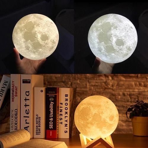 Imagem de Luminária Lua Cheia Abajur Led Umidificador Lampada Decoraça