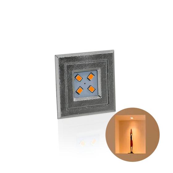 Imagem de Luminária Lumini Pop Point Pontual Quadrada Cromada 3000k Branco Quente Com 4 Leds Bivolt Renna Pix