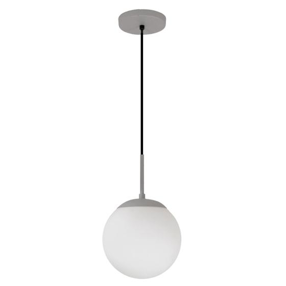 Imagem de Luminária Lustre Jabuticaba Globo Vidro Quarto Prata 20cm