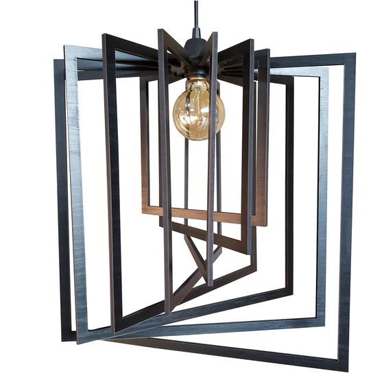 Luminária Lustre Pendente Sala Cozinha Mesa Jantar Moderno Quadrado Grande Preto Menor preço em Luminária Lustre Pendente Sala Cozinha Mesa Jantar Moderno Quadrado Grande Preto