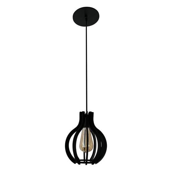 Imagem de Luminária Lustre Pendente Sala Quarto Balcão Pequim Preto