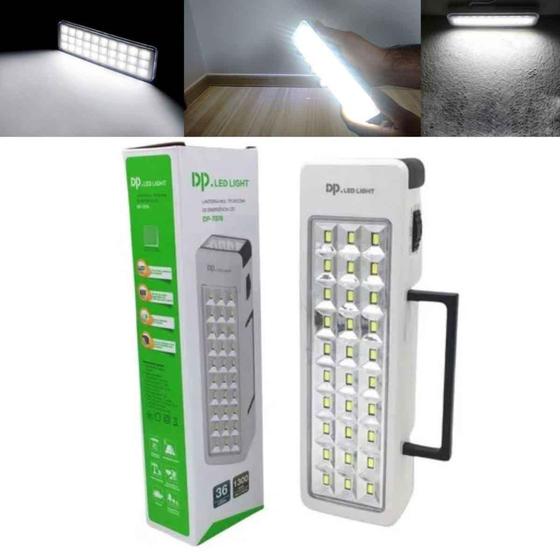 Imagem de Luminária Luz De Emergência E Lanterna Com 36 Leds Recarregável DP-7076 - DP Led Light