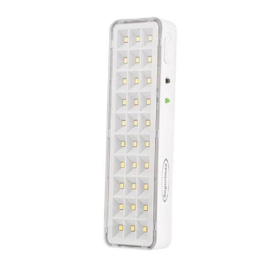Luminaria luz emergencia 30 leds 100 lm super slim segurimax
