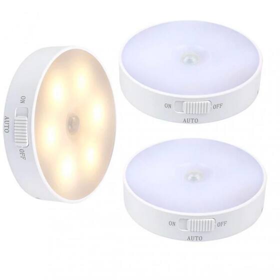Luminária Luz Led Sem Fio Com Sensor Presença USB Recarregável Lâmpada Armário Inteligente