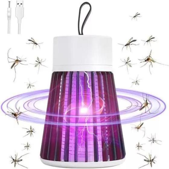 Imagem de Luminaria Mata Mosquito da Dengue Pernilongo Repelente Eletrico Choque Lampada Luz Ultravioleta LED Luz UV USB