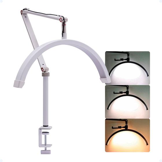 Imagem de Luminária Meia Lua Profissional Arco Com Suporte De Celular