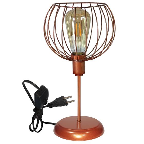 Imagem de Luminária Mesa Abajur Classic Aramado Tangerine Cobre P/LED