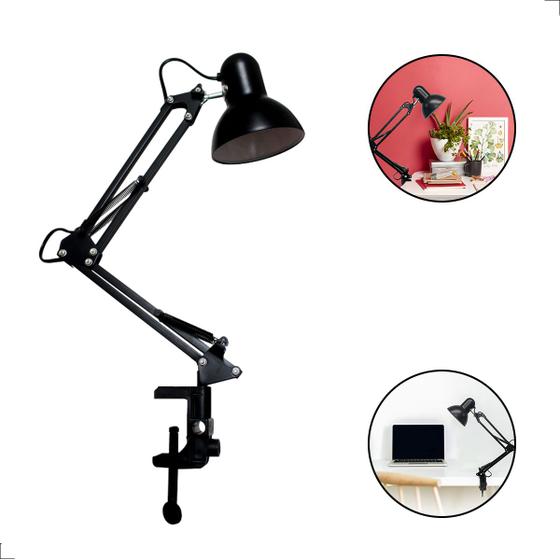 Luminária Mesa Articulável Pixar E27 Bivolt Com Garra Menor preço em Luminária Mesa Articulável Pixar E27 Bivolt Com Garra