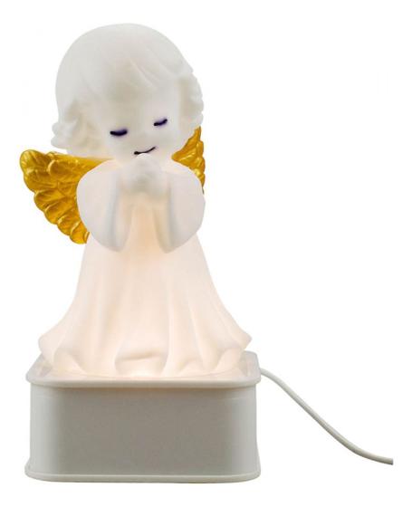 Imagem de Luminária Muda Cor Anjo Anjinho Orando Branco - 18cm