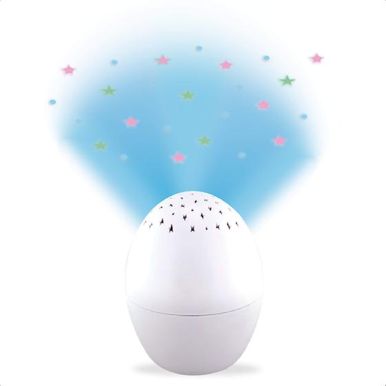 Imagem de Luminária Musical Little Egg divertida projeta estrelinha e lua lúdico muda de cor Infantil KaBaby - 11705B