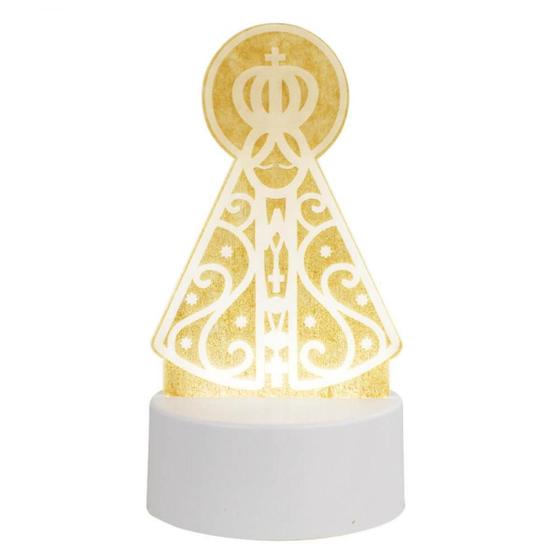 Imagem de Luminária Nossa Senhora Aparecida Placa Luz Branca 18 Cm