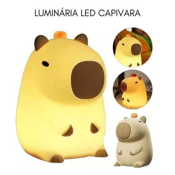 Imagem de Luminaria Noturna Infantil Bebê Silicone Capivara Abajur