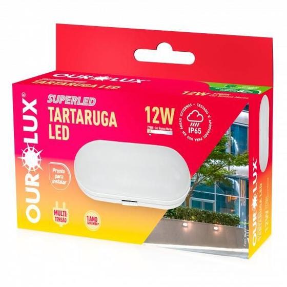 Imagem de Luminária Ourolux Tartaruga Led Oval 12W Ip65 2700K