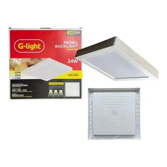 Imagem de Luminaria Painel LED 24W Sobrepor 6500K Quadrado G LIGHT