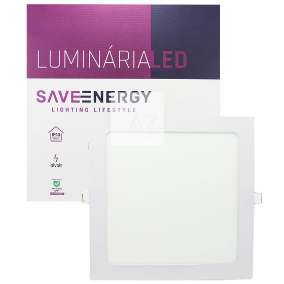 Imagem de Luminária Painel Plafon Led Embutir 22x22 20W 3000K SaveEnergy