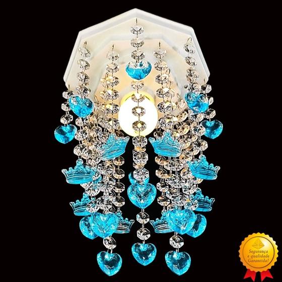 Luminária para Quarto de Bebê Lustre Infantil de Menino Luminária De Teto Decorar Coração Azul