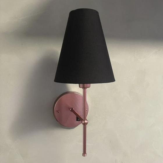Imagem de Luminaria Parede Decorativa Quarto Casal Com Interruptor Cupula Algodao Lampada Branco Quente 3000K