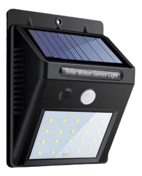 Imagem de Luminária Parede Led Energia Solar Refletor Sensor Movimento