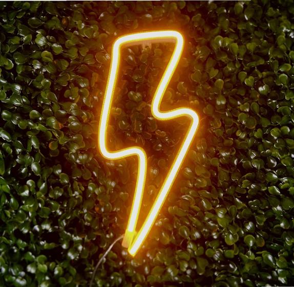 Luminária Parede Raio Neon Led Decoração 110v 220v 3D Gold Print