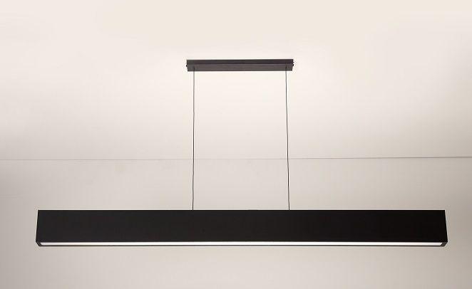 Luminária Pendente 1 Lâmp. Retangular 125cm Alumínio Preto Arky Menor preço em Luminária Pendente 1 Lâmp. Retangular 125cm Alumínio Preto Arky