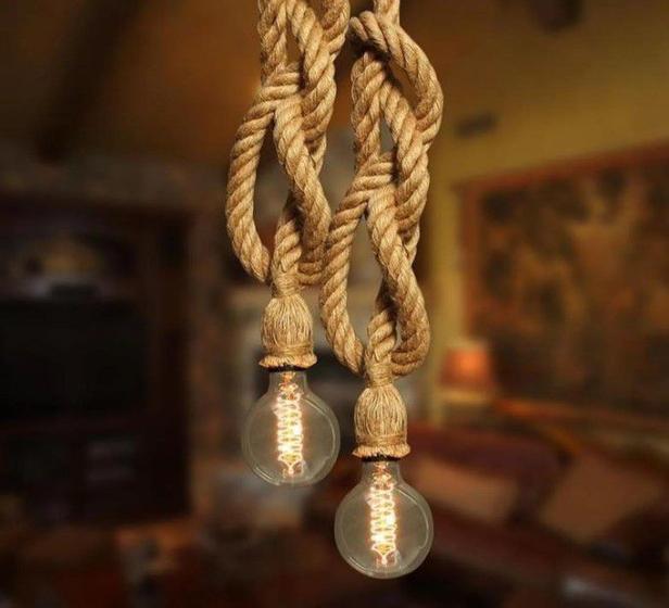 Luminária Pendente 1 Metro Corda Retro Teto Decoração 1 Un. Max Elite