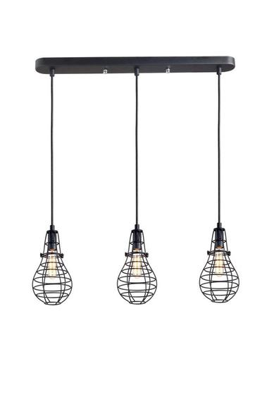 Imagem de Luminária Pendente Aramado  Lamp TRIO Linear Preto Ref: Lt-166-L - Luxtek