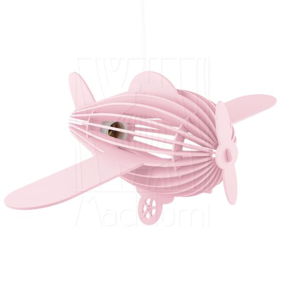 Imagem de Luminária Pendente Avião Teco Teco Infantil Rosa Claro e27