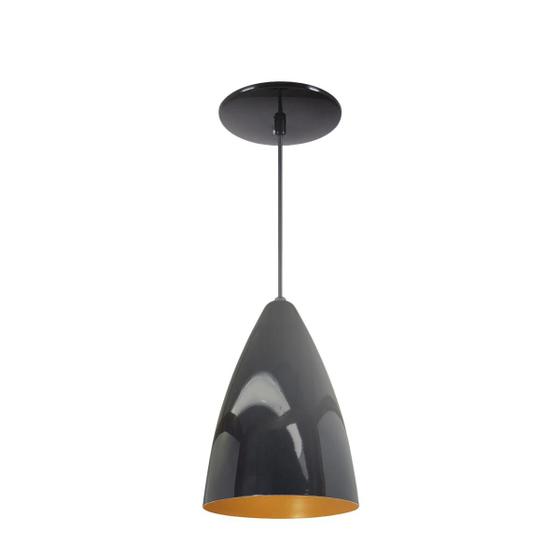 Imagem de Luminária Pendente Bala Nova Com Interior Cobre Com Fiação 110/220v
