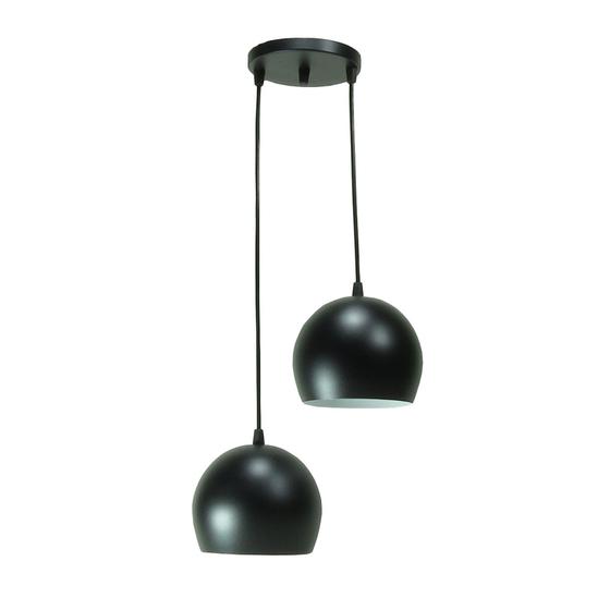 Imagem de Luminária Pendente Bola Dupla Pequena Preto Fosco