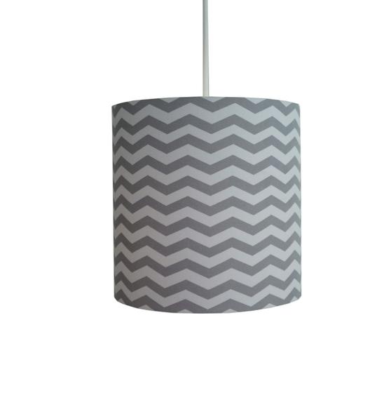 Imagem de Luminária Pendente Chevron Cinza e Branco