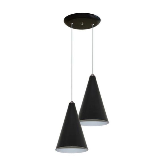 Luminaria Pendente Colorido Duplo Para Sala Quarto Cozinha - Preto Menor preço em Luminaria Pendente Colorido Duplo Para Sala Quarto Cozinha - Preto