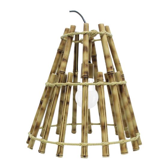 Imagem de Luminária Pendente de Bambu para Pergolado Área Gourmet e Varanda Tamanho Grande