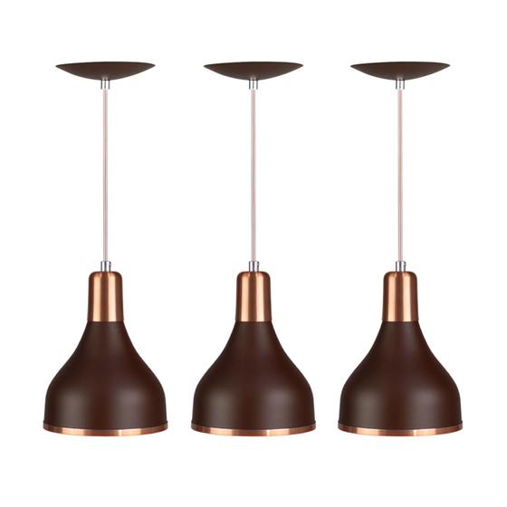 Imagem de luminária pendente de teto kit 3 Gota Berlin Luxo Sala/Cozinha