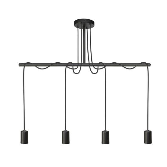 Luminária Pendente De Teto Taschibra Tears Linear Bivolt Preto Fosco