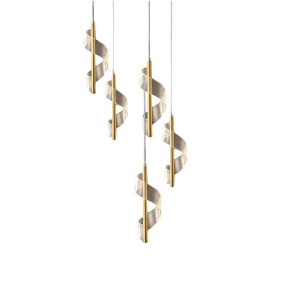 Imagem de Luminária Pendente Led 25w Com 5 Leds Em Espiral Moderno