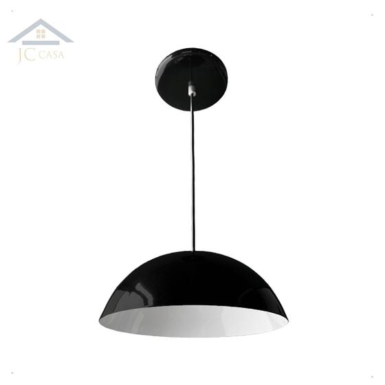 Imagem de Luminária Pendente Lustre Meia Lua 24cm Int Branco Fiação