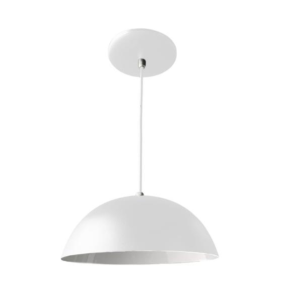 Luminária Pendente Meia Lua 34cm Com Fundo Branco Brilho Com Fiação 110/220 Menor preço em Luminária Pendente Meia Lua 34cm Com Fundo Branco Brilho Com Fiação 110/220