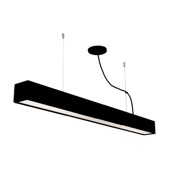 Luminária Pendente Office Em Alumínio Preto 125cm 2 Lâmpadas Tubulares Menor preço em Luminária Pendente Office Em Alumínio Preto 125cm 2 Lâmpadas Tubulares
