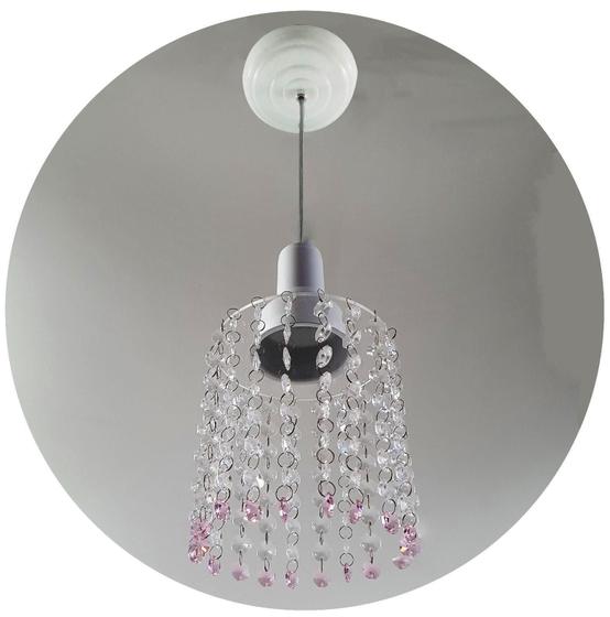 Imagem de Luminária Pendente Pingente Cristal Acrílico Sala Quarto Lux