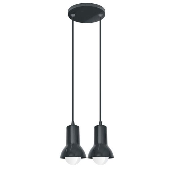 Imagem de Luminaria pendente premium 2 lampadas preto - plastico - gazplast