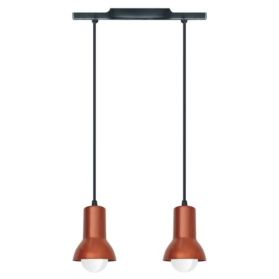 Imagem de Luminaria pendente premium trilho 2 lampadas preto com cobre - plastico - gazplast