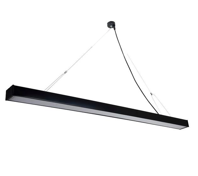 Imagem de Luminária Pendente Retangular LED 24w 3000k Metal 117cm Preto