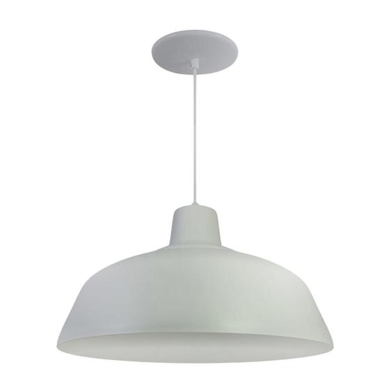 Imagem de Luminária Pendente Retro 34cm Com Interior Branco Brilho Com Fiação 110/220v