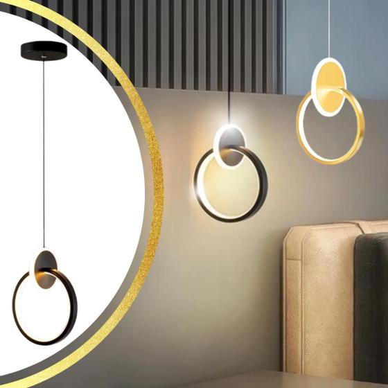Imagem de Luminária Pendente Teto 1,50M Led Duplo 24 Watts 3 Cores