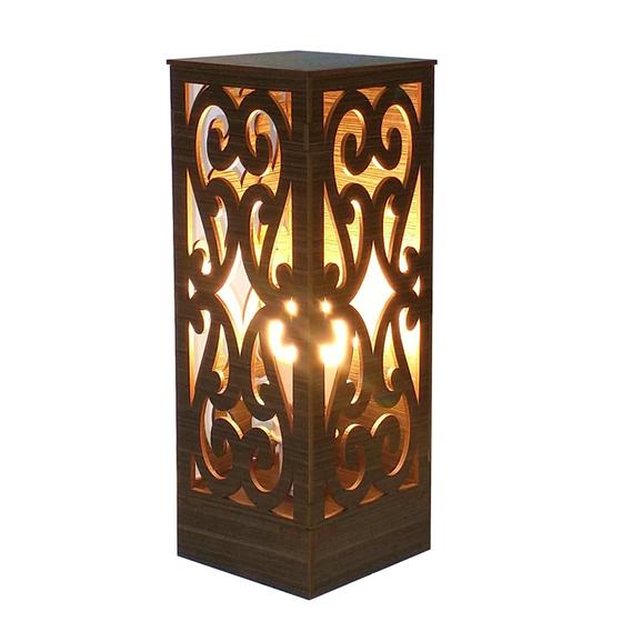 Luminária Pintada De Nogueira Em Mdf Para Quarto Sala Escritório Com